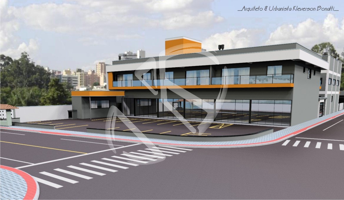 Conjunto Residencial, Comercial e Industrial em alvenaria, estilo modernista. Construído no Bairro Ilha da Figueira, município de Jaraguá do Sul-SC.